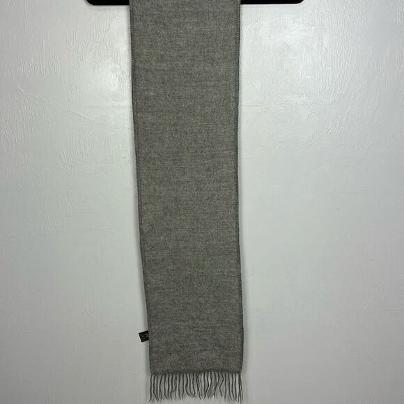 Lanart Collection Accessories - Lanart Collection Baby Alpaca Fringe Trim Gray Scarf